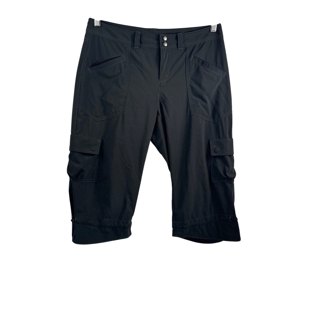 Athleta Capri hiking Pants sz 8‎ Black Cargo Outdoor gorpcore low rise Y2K